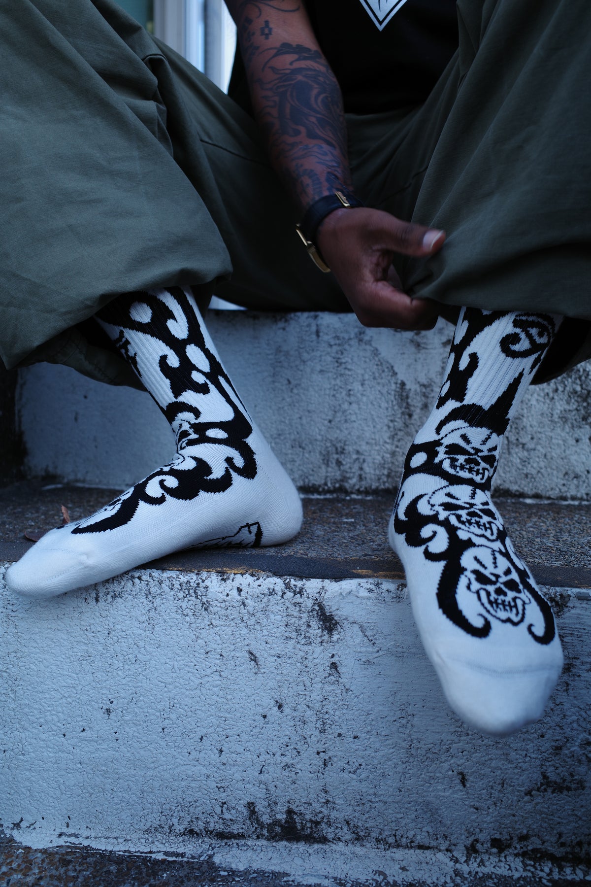 Tribal skull socks