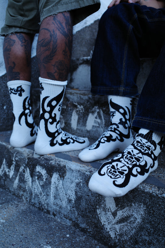 Tribal skull socks