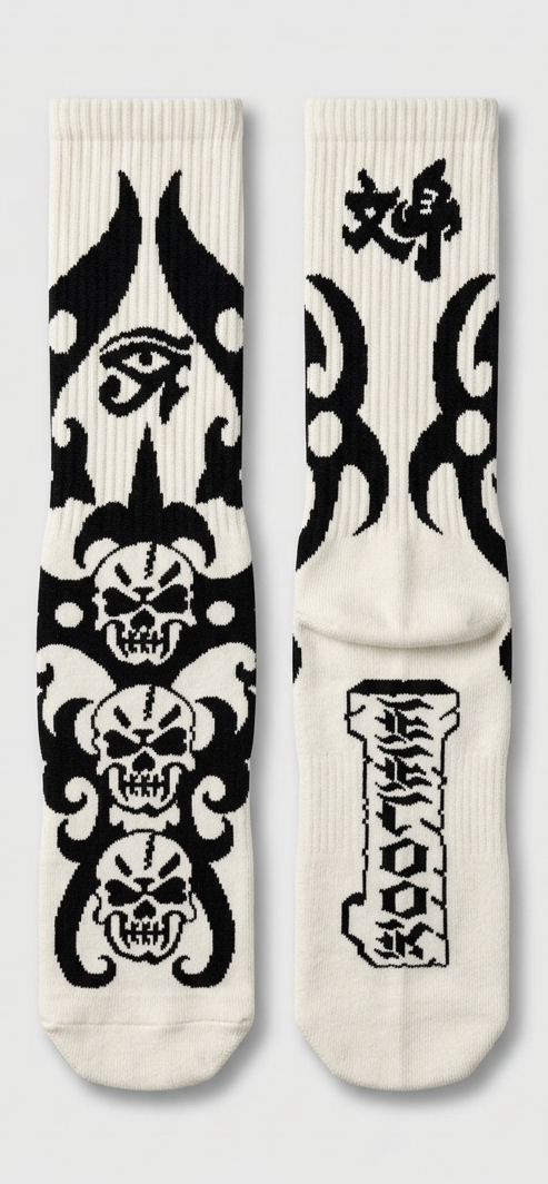 Tribal skull socks