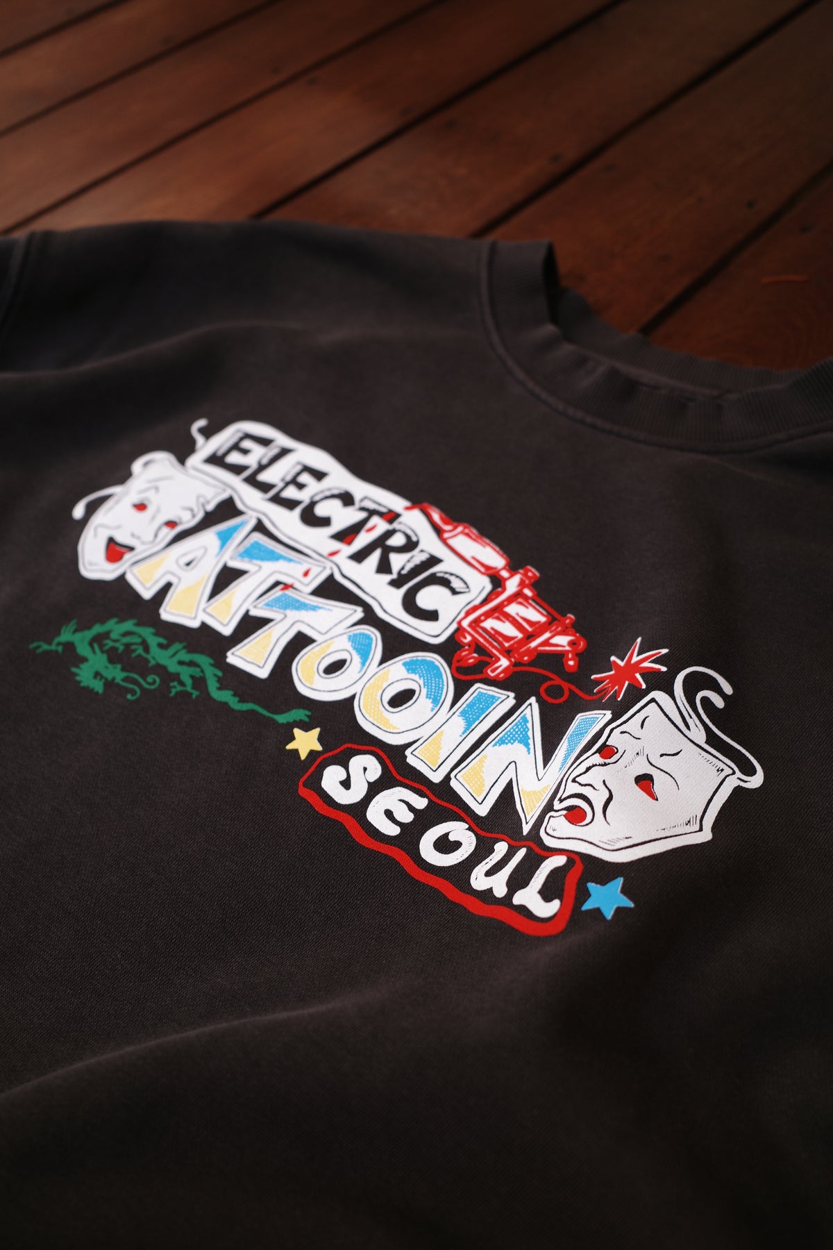 mask electric tattooing crewneck