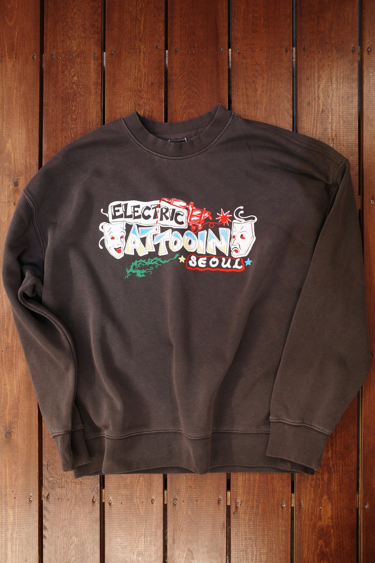 mask electric tattooing crewneck